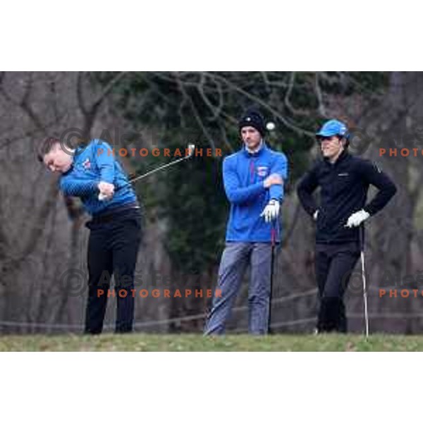 Tim Bohinc during winter practice of Slovenia golf team at Lipica golf course, Sezana on February 17, 2023