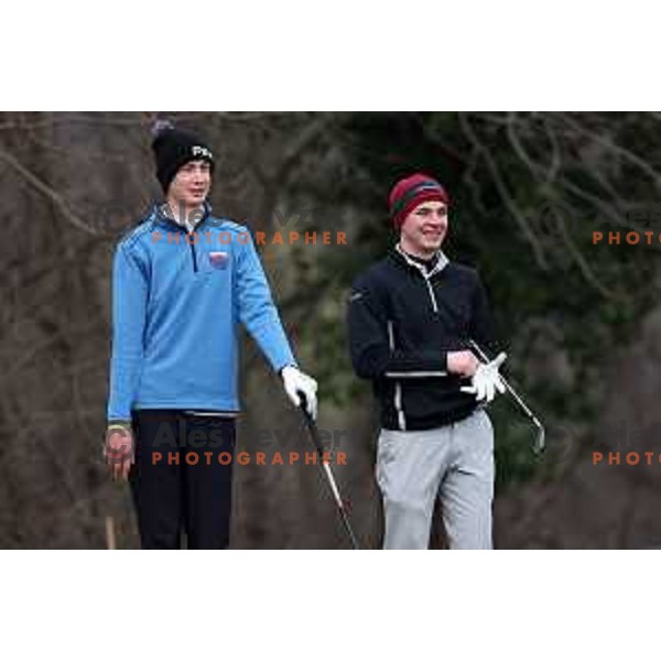Leon Car during winter practice of Slovenia golf team at Lipica golf course, Sezana on February 17, 2023