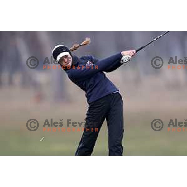 Zala Jesih during winter practice of Slovenia golf team at Lipica golf course, Sezana on February 17, 2023