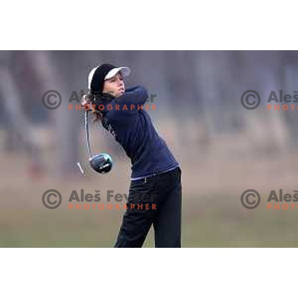 Zala Jesih during winter practice of Slovenia golf team at Lipica golf course, Sezana on February 17, 2023