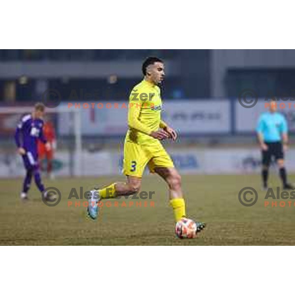 Andrej Djuric of Domzale during Prva Liga Telemach 2022-2023 football match between Domzale and Maribor in Sportni park Domzale, Domzale, Slovenia on February 23, 2023