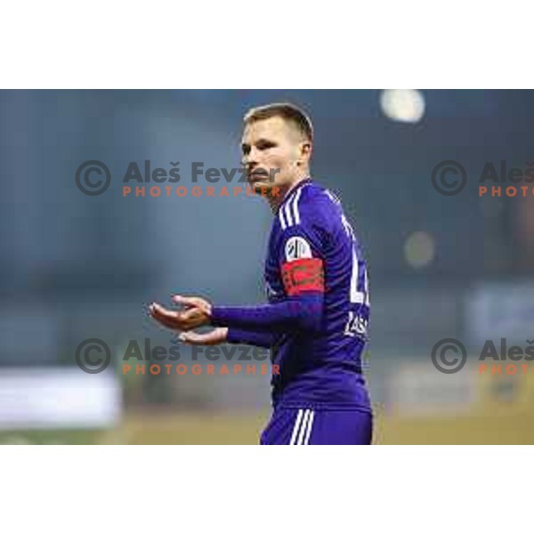 Martin Milec of Maribor during Prva Liga Telemach 2022-2023 football match between Domzale and Maribor in Sportni park Domzale, Domzale, Slovenia on February 23, 2023