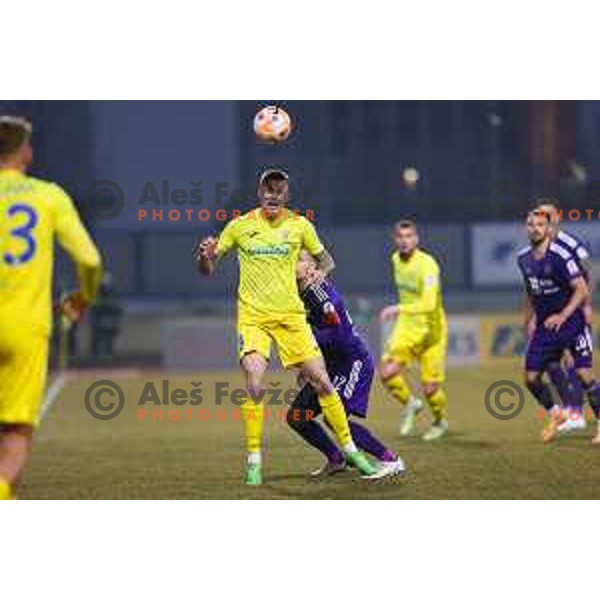 Franko Kovacevic of Domzale during Prva Liga Telemach 2022-2023 football match between Domzale and Maribor in Sportni park Domzale, Domzale, Slovenia on February 23, 2023