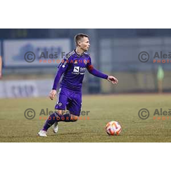 Martin Milec of Maribor during Prva Liga Telemach 2022-2023 football match between Domzale and Maribor in Sportni park Domzale, Domzale, Slovenia on February 23, 2023
