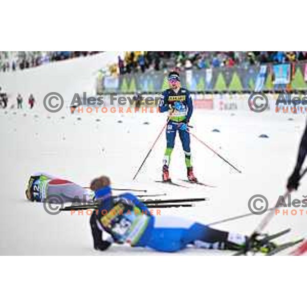 Miha Simenc competes in team Sprint competition at Cross Country stadium during Planica 2023 World Nordic Championships, Slovenia on February 26, 2023