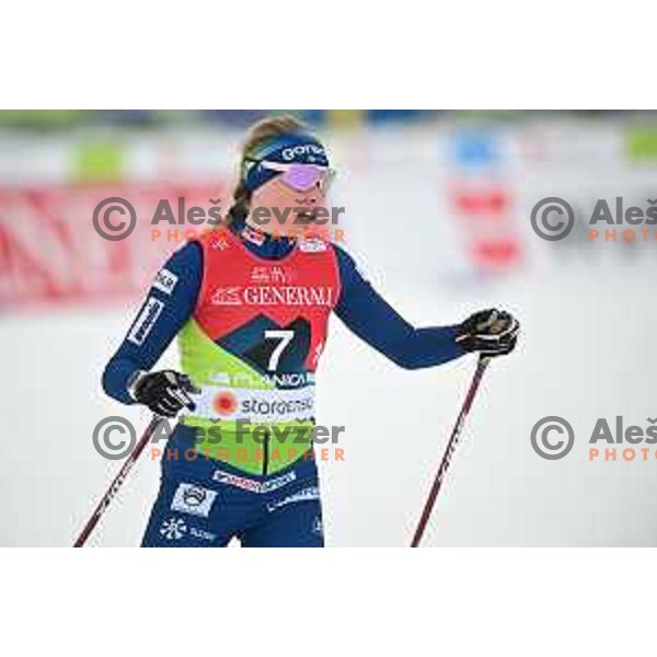 Anja Mandeljc competes in team Sprint competition at Cross Country stadium during Planica 2023 World Nordic Championships, Slovenia on February 26, 2023