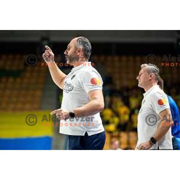 Alem Toskic, head coach of Celje PL during 1.NLB league handball match between Celje Pivovarna Lasko and Gorenje Velenje in Arena Zlatorog, Celje, Slovenia on February 26, 2023