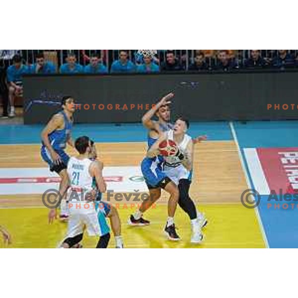 Jurij Macura in action during FIBA basketball World Cup 2023 European Qualifiers between Slovenia and Israel in Koper, Slovenia on February 27, 2023 