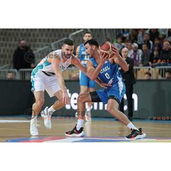 Rok Radovic in action during FIBA basketball World Cup 2023 European Qualifiers between Slovenia and Israel in Koper, Slovenia on February 27, 2023 