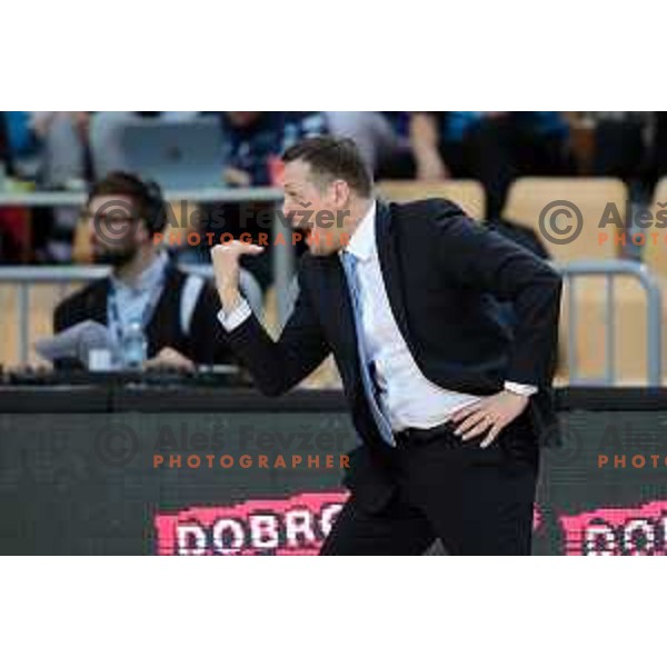 Aleksander Sekulic, head coach of Slovenia in action during FIBA basketball World Cup 2023 European Qualifiers between Slovenia and Israel in Koper, Slovenia on February 27, 2023