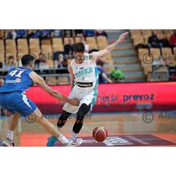 Aleksej Nikolic in action during FIBA basketball World Cup 2023 European Qualifiers between Slovenia and Israel in Koper, Slovenia on February 27, 2023