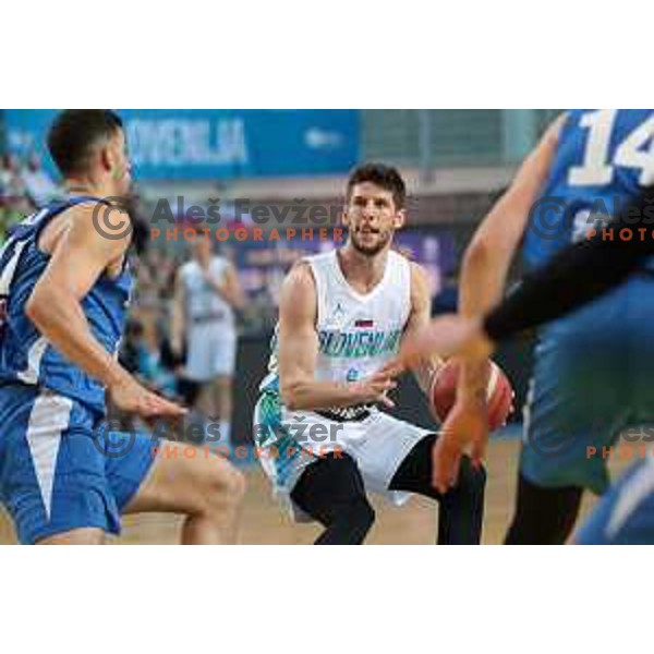 Aleksej Nikolic in action during FIBA basketball World Cup 2023 European Qualifiers between Slovenia and Israel in Koper, Slovenia on February 27, 2023