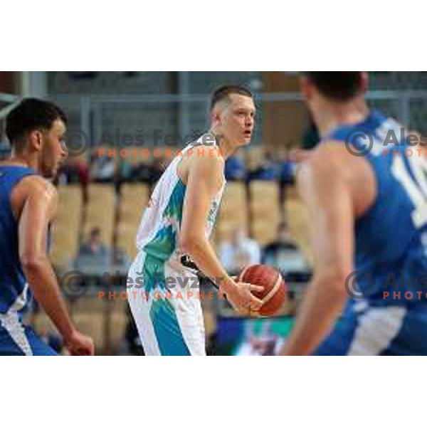 Jurij Macura in action during FIBA basketball World Cup 2023 European Qualifiers between Slovenia and Israel in Koper, Slovenia on February 27, 2023 