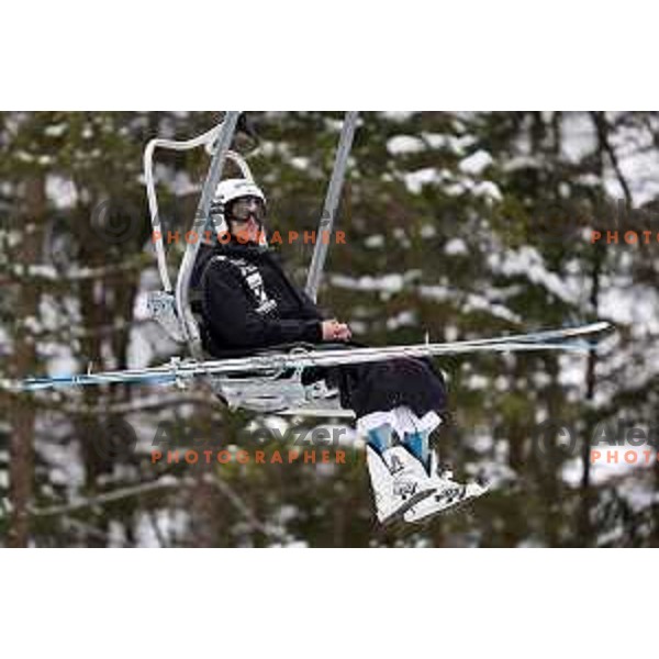 Peter Prevc of Slovenia during Ski jumping Men Large Hill official training at Planica 2023 World Nordic Championships, Slovenia on March1, 2023