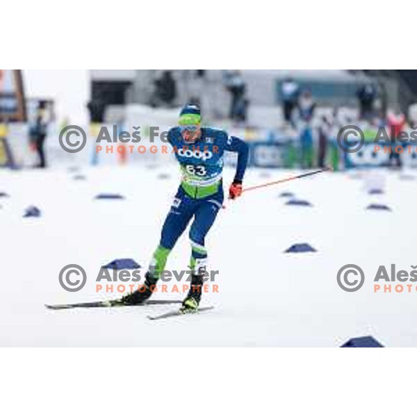 Miha Licef (SLO) comeptes at Cross country Men 15 km Interval start Free at Planica 2023 World Nordic Championships, Slovenia on March 1, 2023