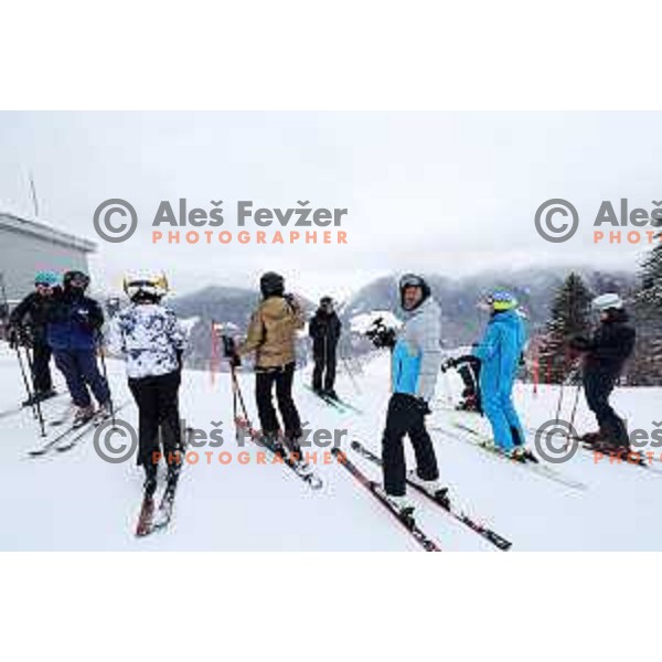 Ales Vidic during inspection of course preparation for 62. Vitranc Cup AUDI FIS World Cup Alpine Skiing in Kranjska Gora, Slovenia on March 2, 2023