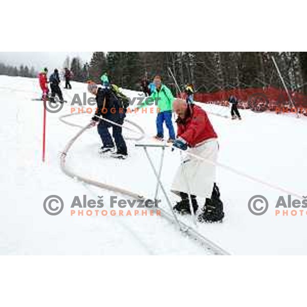 Course preparation for 62. Vitranc Cup AUDI FIS World Cup Alpine Skiing in Kranjska Gora, Slovenia on March 2, 2023