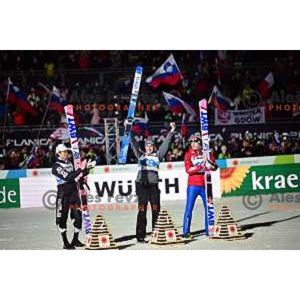Timi Zajc, New World Champion celebrates victory at Ski jumping Men Large Hill at Planica 2023 World Nordic Championships, Slovenia on March 3, 2023