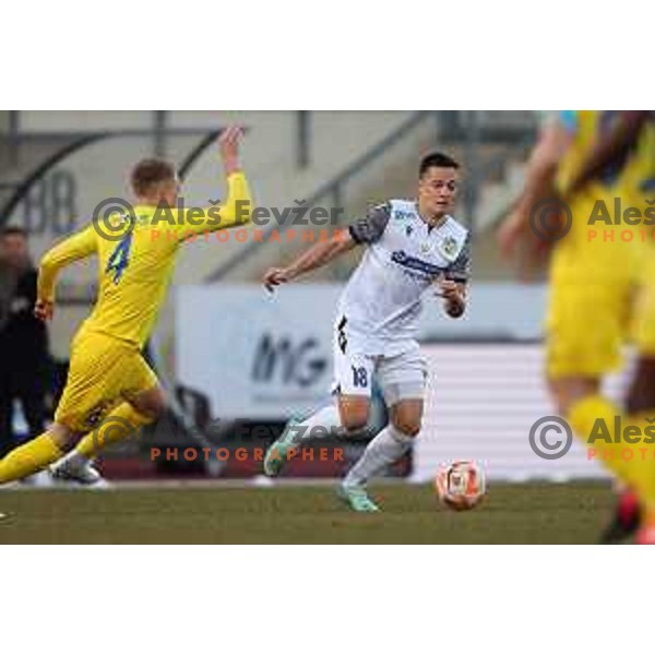 Matej Palcic in action during Prva Liga Telemach 2022-2023 football match between Domzale and Koper in Domzale, Slovenia on March 4, 2023