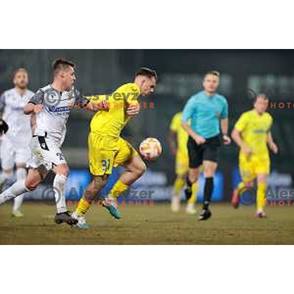 in action during Prva Liga Telemach 2022-2023 football match between Domzale and Koper in Domzale, Slovenia on March 4, 2023