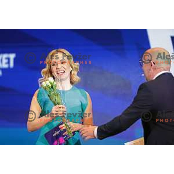 Sanja Modric at Official draw for Women’s Eurobasket 2023 in Brdo Congress Centre, Slovenia on March 8, 2023