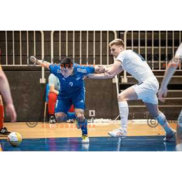 Zan Janez in action during Futsal World Cup 2024 qualification match between Slovenia and Kazakhstan in Dvorana Tabor, Maribor, Slovenia on March 8, 2023. Photo: Jure Banfi
