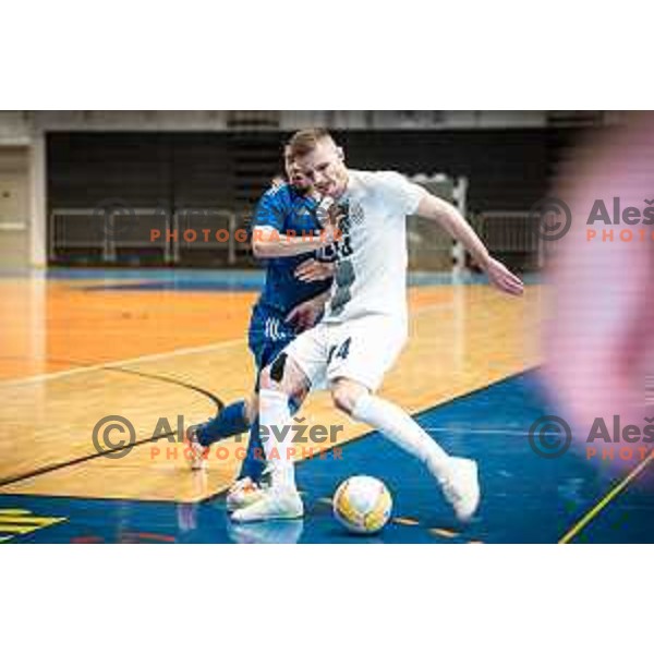 Matej Fidersek in action during Futsal World Cup 2024 qualification match between Slovenia and Kazakhstan in Dvorana Tabor, Maribor, Slovenia on March 8, 2023. Photo: Jure Banfi