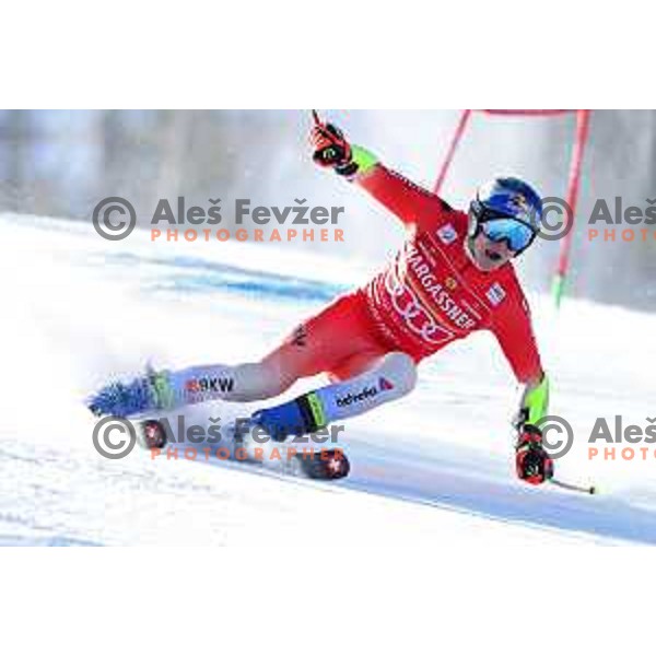 Marco Odermatt (SUI) skies in first run of AUDI FIS Ski World Cup Giant Slalom for 62.Vitranc Cup, Kranjska Gora, Slovenia on March 11, 2023