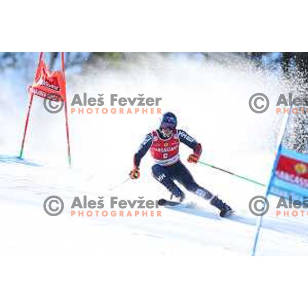 Henrik Kristoffersen (NOR) skies in first run of AUDI FIS Ski World Cup Giant Slalom for 62.Vitranc Cup, Kranjska Gora, Slovenia on March 11, 2023