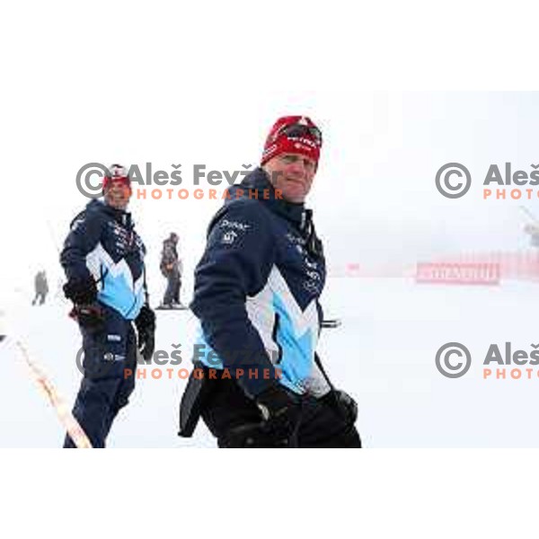 Klemen Bergant (SLO) during course inspection of AUDI FIS Ski World Cup Giant Slalom for 62.Vitranc Cup, Kranjska Gora, Slovenia on March 11, 2023
