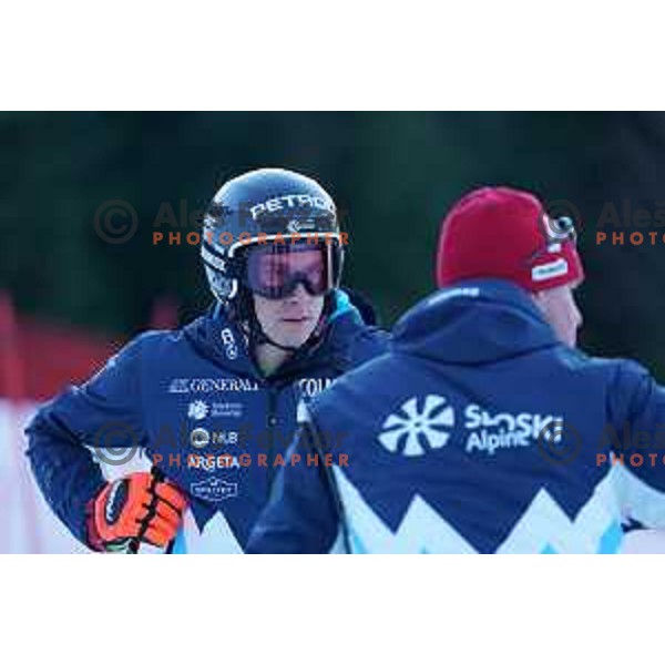Zan Kranjec (SLO) during course inspection of AUDI FIS Ski World Cup Giant Slalom for 62.Vitranc Cup, Kranjska Gora, Slovenia on March 11, 2023