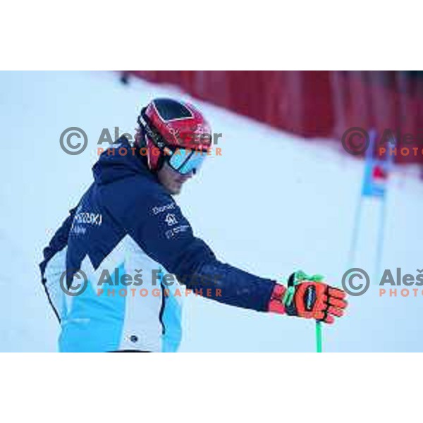 Stefan Hadalin (SLO) during course inspection of AUDI FIS Ski World Cup Giant Slalom for 62.Vitranc Cup, Kranjska Gora, Slovenia on March 11, 2023