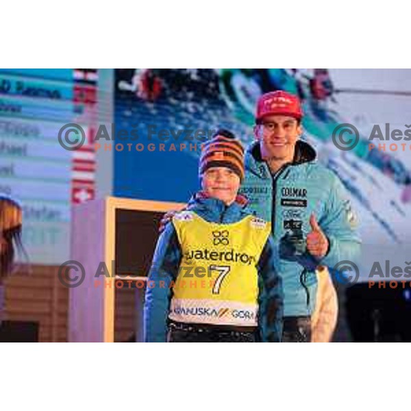 Zan Kranjec (SLO) during Public draw of starting numbers for AUDI FIS Ski World Cup Giant Slalom for 62.Vitranc Cup, Kranjska Gora, Slovenia on March 11, 2023