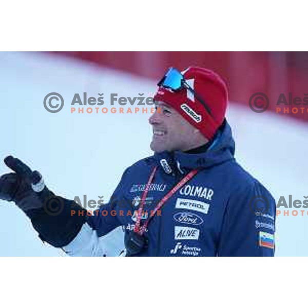 During course inspection of AUDI FIS Ski World Cup Giant Slalom for 62.Vitranc Cup, Kranjska Gora, Slovenia on March 12, 2023