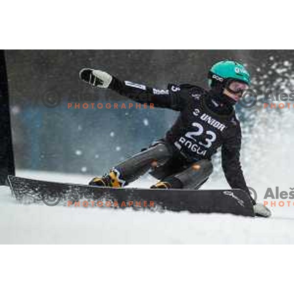 Gloria Kotnik competes at FIS Snowboard World Cup Parallel Giant Slalom at Rogla Ski resort, Slovenia on March 15, 2023
