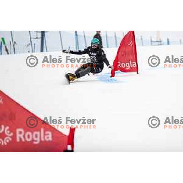 Gloria Kotnik competes at FIS Snowboard World Cup Parallel Giant Slalom at Rogla Ski resort, Slovenia on March 15, 2023