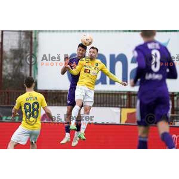 in action during Prva Liga Telemach 2022-2023 football match between Bravo and Maribor in Ljubljana, Slovenia on March 15, 2023