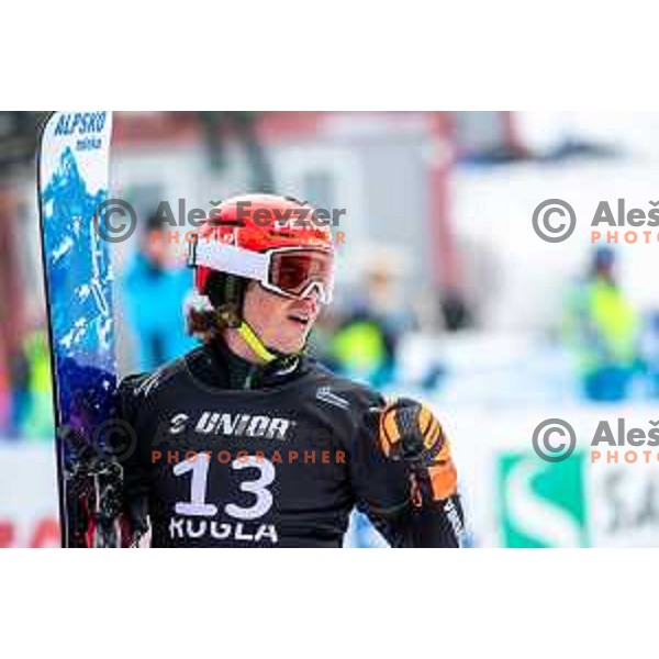 Zan Kosir competes at FIS Snowboard World Cup Parallel Giant Slalom at Rogla Ski resort, Slovenia on March 15, 2023