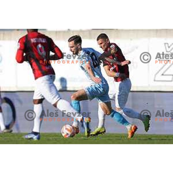Darko Hrka and Jakoslav Stankovic in action during Prva Liga Telemach 2022-2023 football match between Tabor Sezana and Gorica in Sezana on March 16, 2023