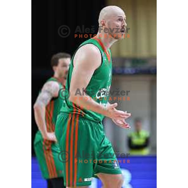 Mirko Mulalic of Cedevita Olimpija in action during ABA league 2022-2033 regular season match between Cedevita Olimpija and Cibona (CRO) in Ljubljana, Slovenia on March 18, 2023