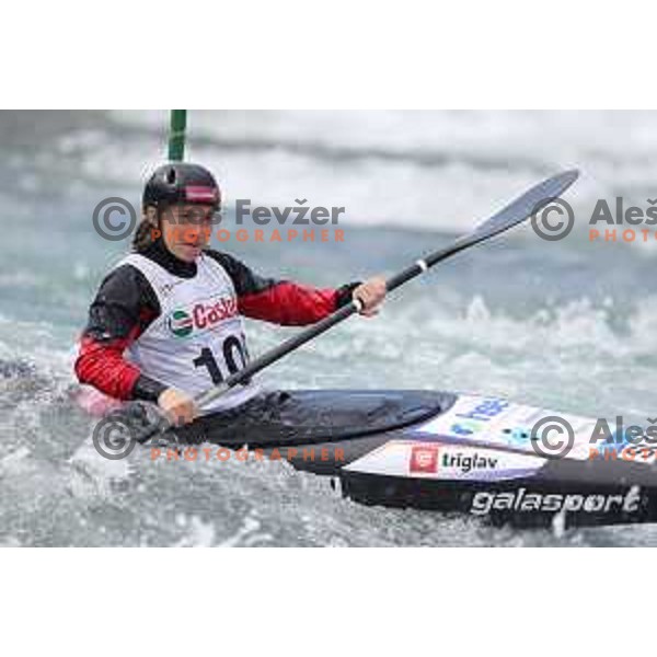 Eva Tercelj during the first race of the wild water slalom season 2023 at Tacen World Cup course in Ljubljana, Slovenia on March 19, 2023