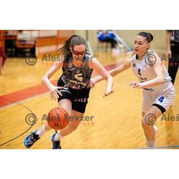 in action during The Final of the Slovenian Women\'s Cup basketball match between Cinkarna Celje and Triglav Kranj in Slovenske Konjice on March 19, 2023