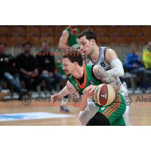 Josh Adams of Cedevita Olimpija in action during ABA league 2022-2033 regular season match between Cedevita Olimpija and Cibona (CRO) in Ljubljana, Slovenia on March 18, 2023