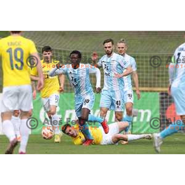 Ahmed Awua Ankrah in action during Prva Liga Telemach 2022-2023 football match between Bravo and Gorica in Ljubljana, Slovenia on March 19, 2023