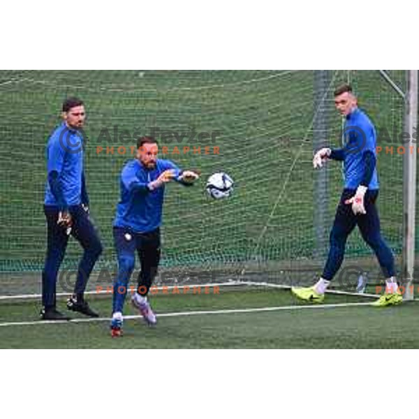 Jan Oblak at practice session of Slovenia National Football team in Kranj on March 20, 2023