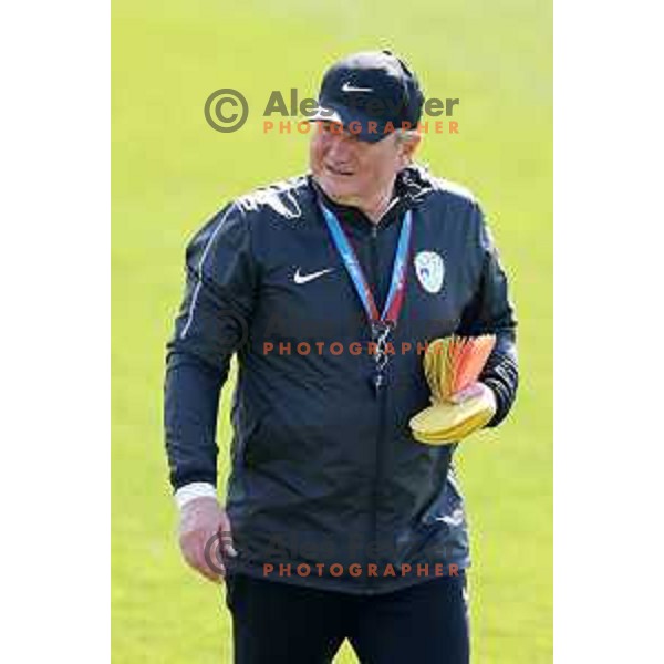 Head coach Matjaz Kek during practice session of Slovenia National football team at NNC Brdo, Slovenia on March 21, 2023
