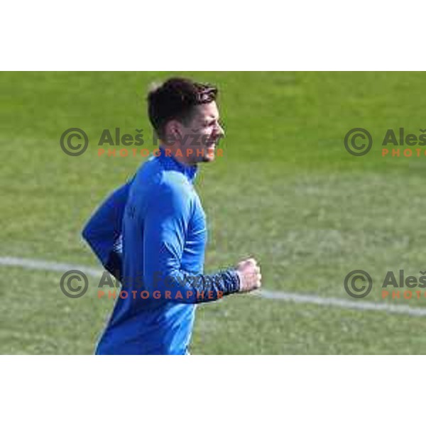 Miha Zajc during practice session of Slovenia National football team at NNC Brdo, Slovenia on March 21, 2023