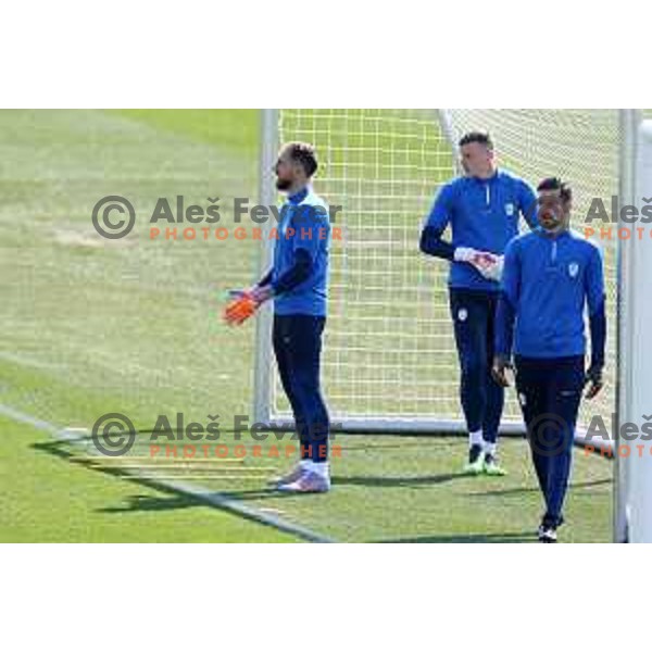 Jan Oblak during practice session of Slovenia National football team at NNC Brdo, Slovenia on March 21, 2023
