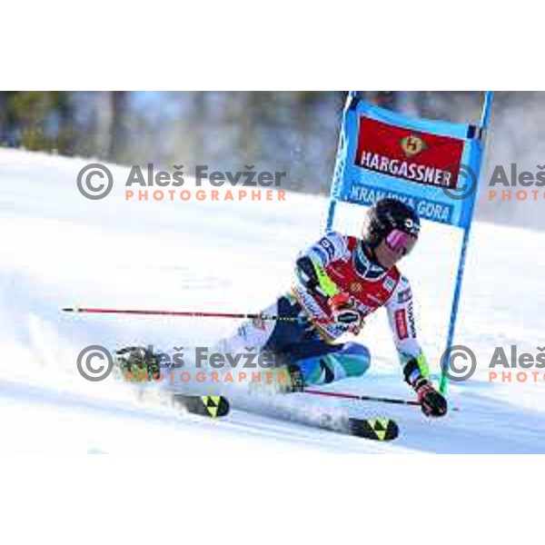 Miha Oserban skies as forerunner at AUDI FIS Ski World Cup Giant Slalom for 62.Vitranc Cup, Kranjska Gora, Slovenia on March 11, 2023