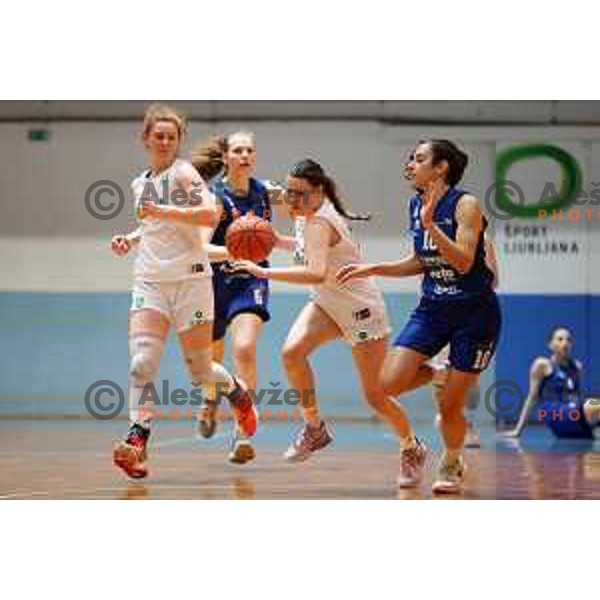 action during 1.SKL women basketball match between Akson Ilirija and Triglav in Ljubljana on March 25, 2023